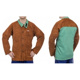 Skórzana kurtka spawalnicza z dwoiny bydlęcej z plecami z trudnopalnej bawełny Lava Brown™ 44-7300/PP