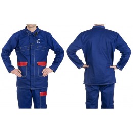 Fire Fox™ niebieska, trudnopalna, bawełniana kurtka spawalnicza 33-2300