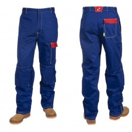 Fire Fox™ niebieskie, trudnopalne, bawełniane spodnie spawalnicze 33-2600