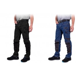 Elastyczne spodnie ochronne do pasa wykonane z jeansu JEANS303-T
