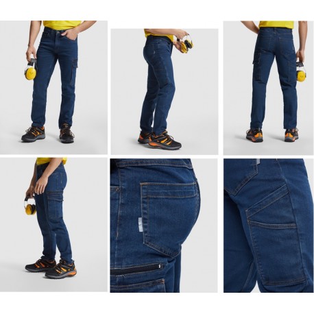 Dżinsowe spodnie z wieloma kieszeniami RAPTOR 8402