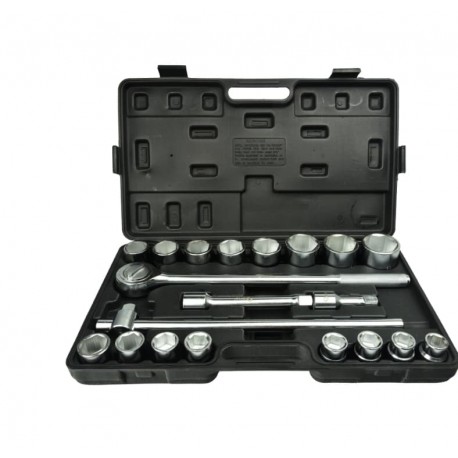 Zestaw kluczy nasad.21el.3/4" 6-kąt.19-50mm/czarna walizka GEKO G10110