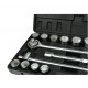 Zestaw kluczy nasad.21el.3/4" 6-kąt.19-50mm/czarna walizka GEKO G10110